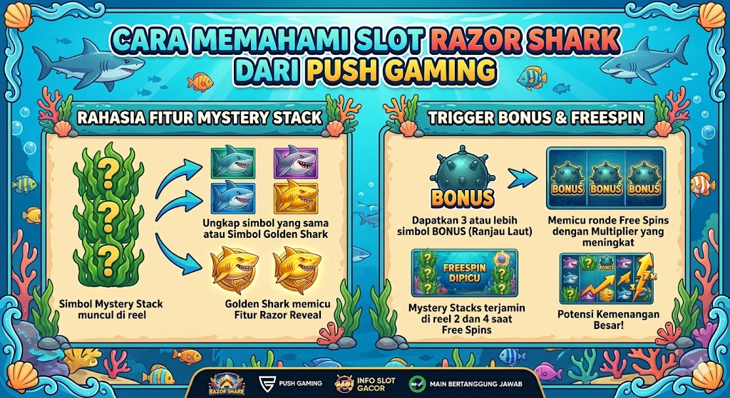You are currently viewing Review Lengkap Slot Razor Shark dari Push Gaming, Rahasia Fitur Mystery Stack dan Trigger Bonus